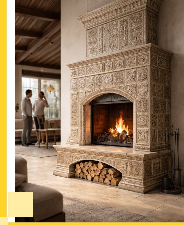 Купить изразцовый камин в Губахе от 259150 р. | ЭриданГбх