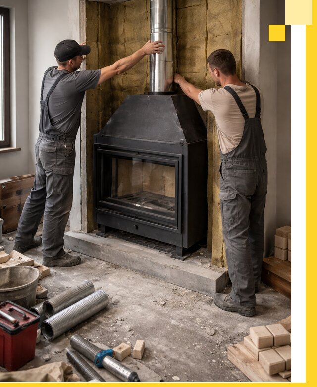 Изготовление и монтаж закрытых каминов в Губахе под ключ