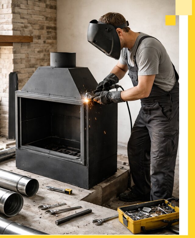 Продажа и установка металлических каминов в Губахе под ключ