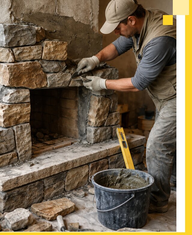 Изготовление и установка каменных каминов под ключ в Губахе