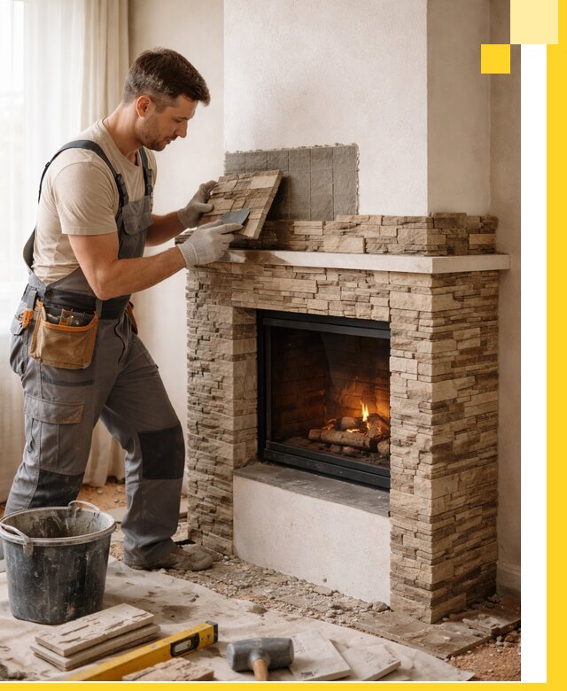 Изготовление и монтаж каминов для дома под ключ в Губахе