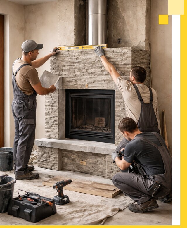 Профессиональный монтаж каминов под ключ в Губахе для дома