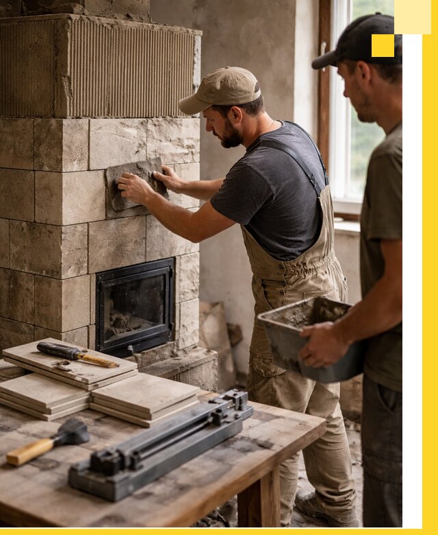 Профессиональная облицовка печей в Губахе: керамика и камень