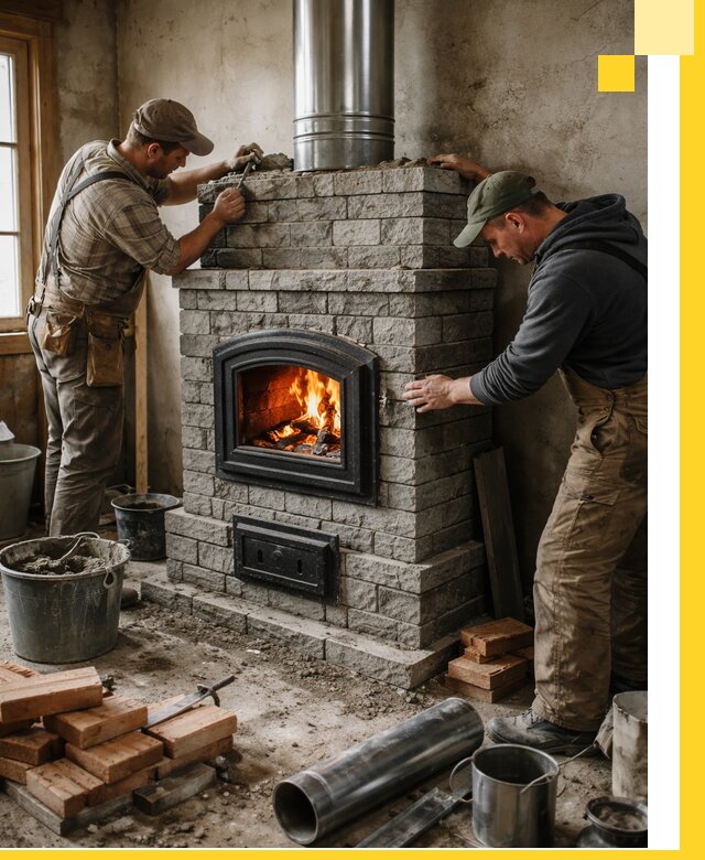 Производство, поставка и монтаж дровяных печей в Губахе