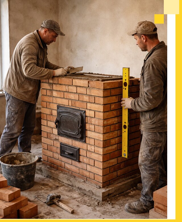 Отопительные печи под ключ в Губахе, установка и сборка