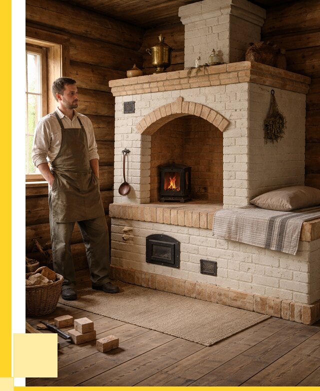 Русские печи с лежанкой под ключ в Губахе от 155490 р. ЭриданГбх