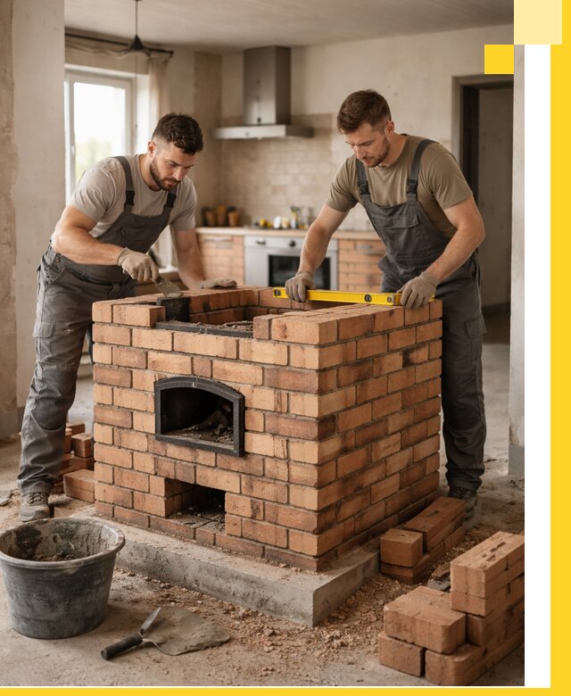 Установка и монтаж печей в частном доме в Губахе под ключ