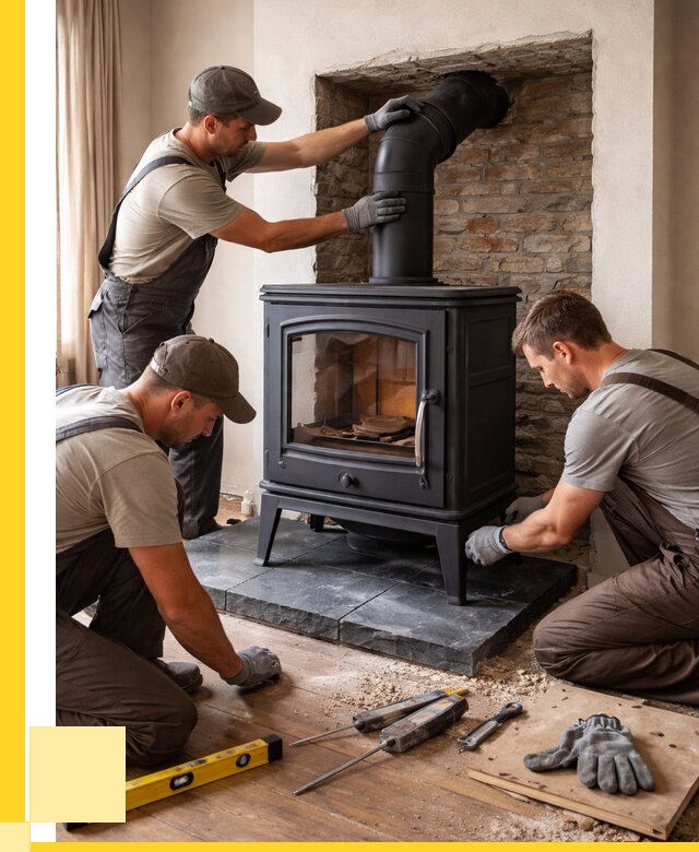 Монтаж печи камина в частном доме в Губахе от 25915 р. | ЭриданГбх