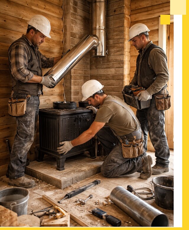 Профессиональный монтаж банных печей и дымоходов в Губахе