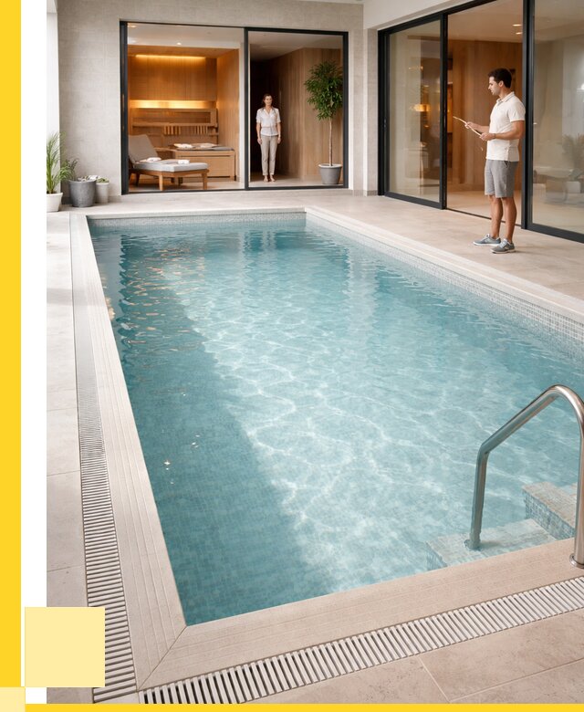 Отделка бассейна пленкой ПВХ в Губахе от 3628 р. - ЭриданГбх