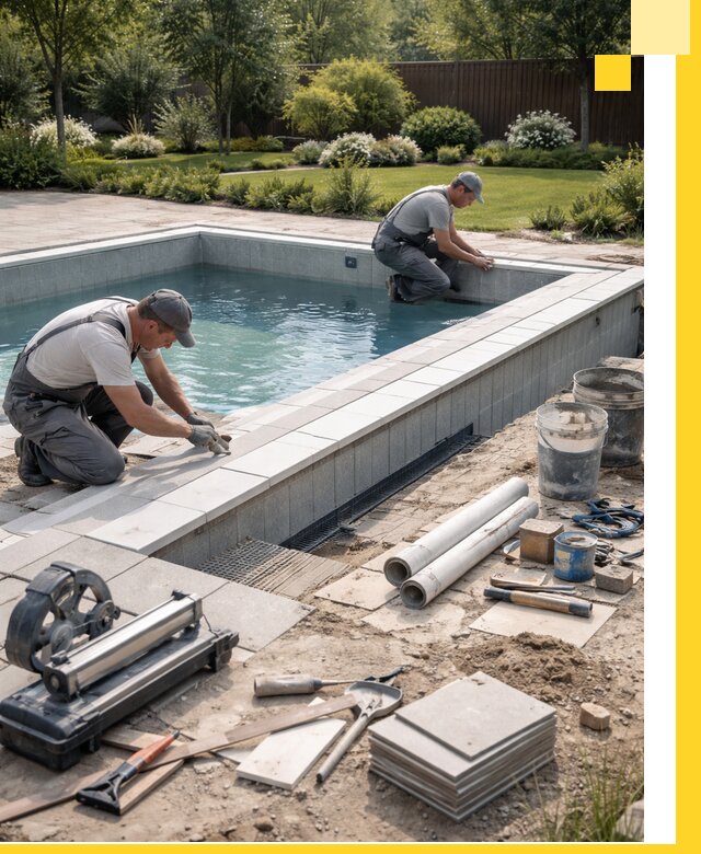 Строительство открытых бассейнов под ключ в Губахе профессионально