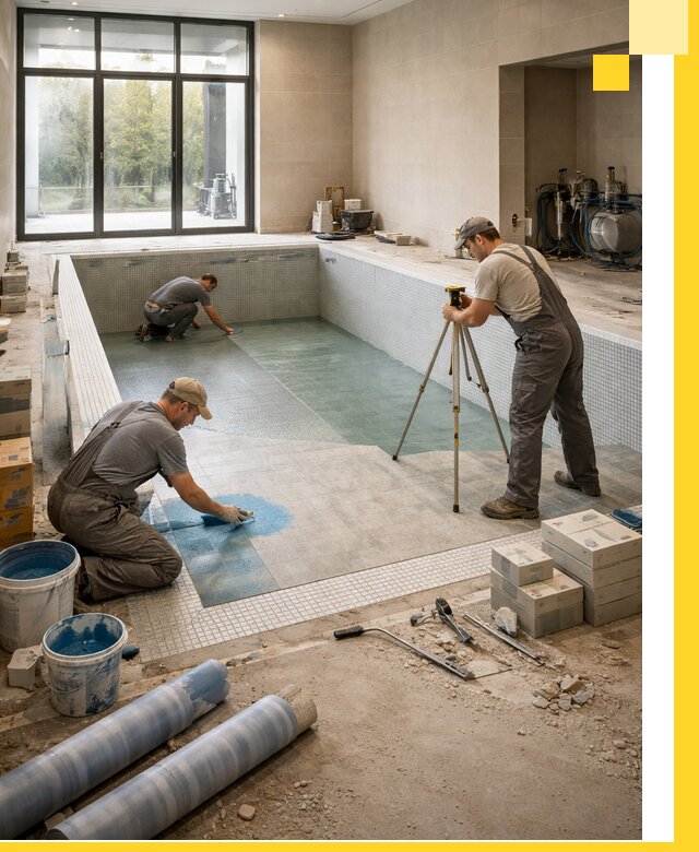 Проект и строительство закрытых бассейнов в Губахе под ключ