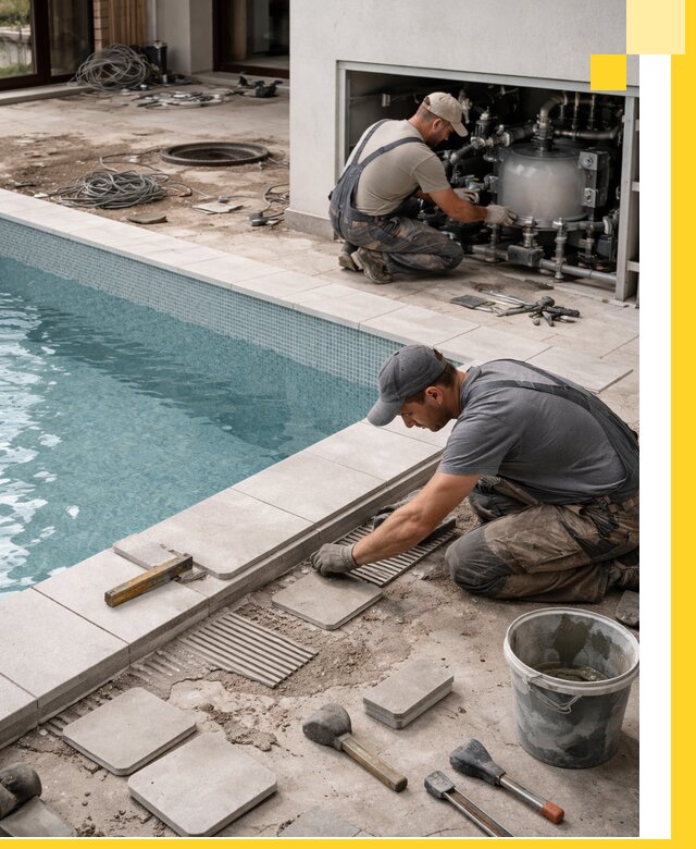 Строительство и монтаж бассейнов в коттедже в Губахе