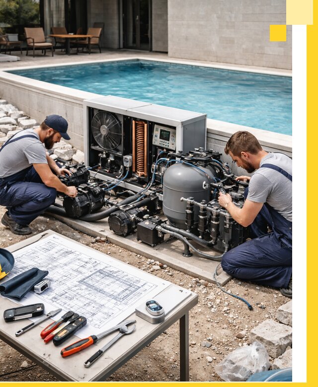 Проектирование и монтаж бассейнов с подогревом в Губахе