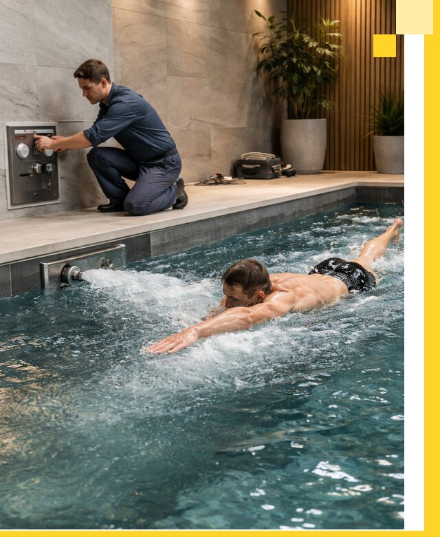 Проектирование и монтаж бассейнов с противотоком в Губахе