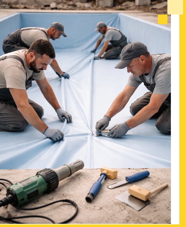 ПВХ пленка для бассейнов с монтажом и гарантией в Губахе