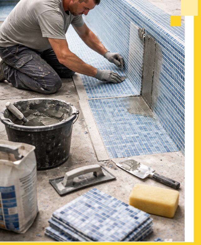 Укладка и ремонт мозаики для бассейнов под ключ в Губахе