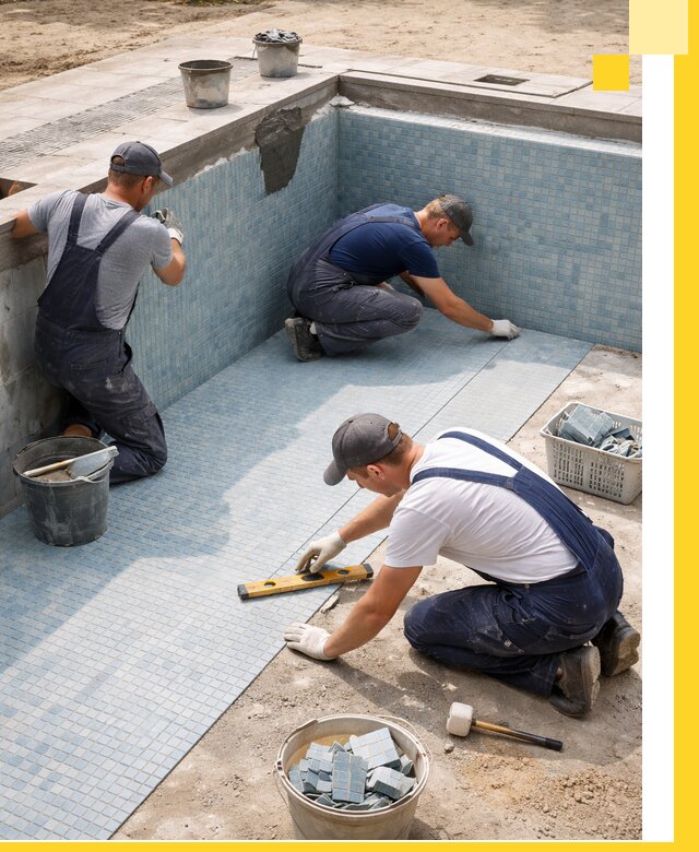 Укладка и установка плитки для бассейнов под ключ в Губахе