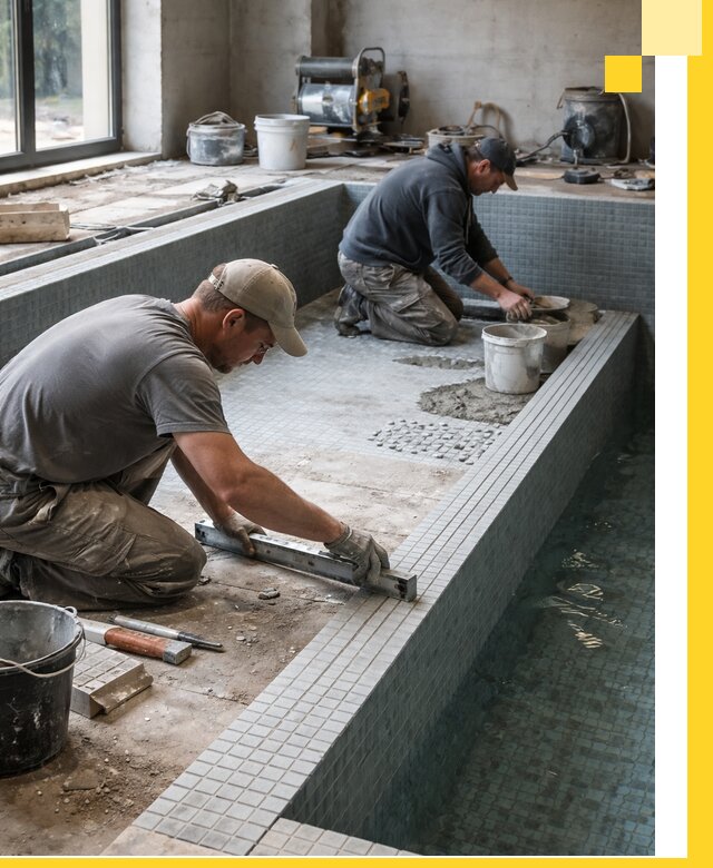 Строительство бассейна в частном доме в Губахе под ключ