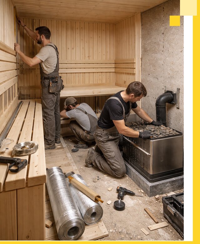 Индивидуальные сауны на заказ в Губахе под ключ, проект и монтаж