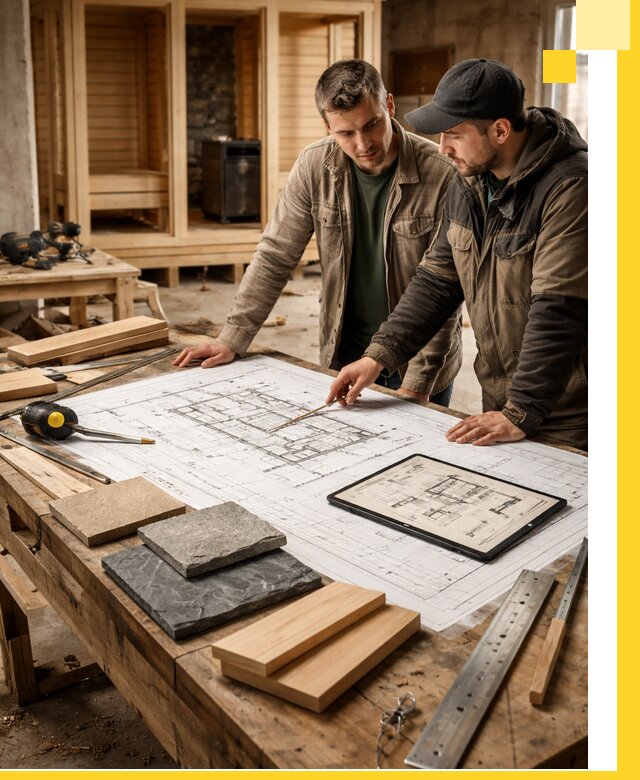 Проекты бань под ключ и планы строительства в Губахе