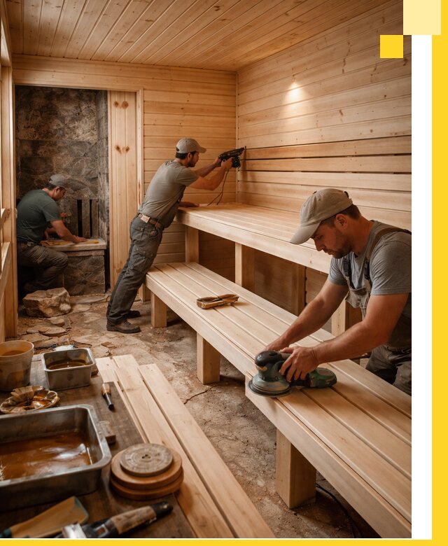 Профессиональная отделка бань в Губахе под ключ, с гарантией