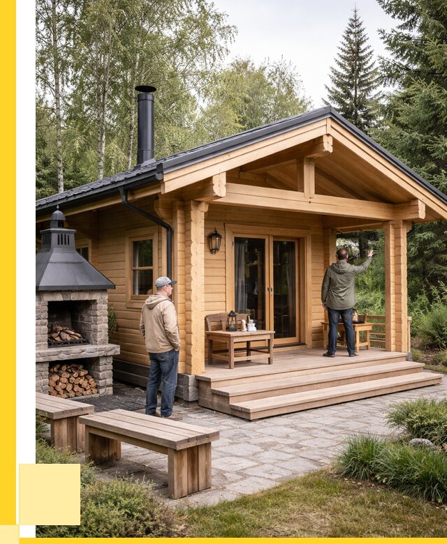 Деревянные бани под ключ в Губахе от 466470 р. | ЭриданГбх