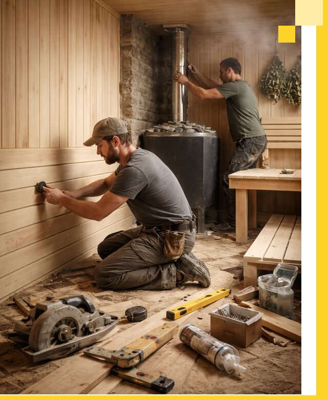 Полное строительство и оснащение парных под ключ в Губахе