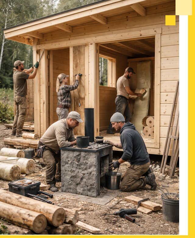 Купить баню под ключ в Губахе строительство монтаж отделка