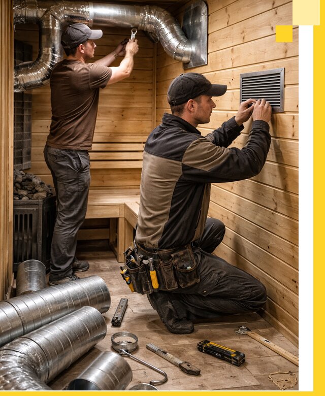 Проектирование и монтаж вентиляции бани в Губахе под ключ