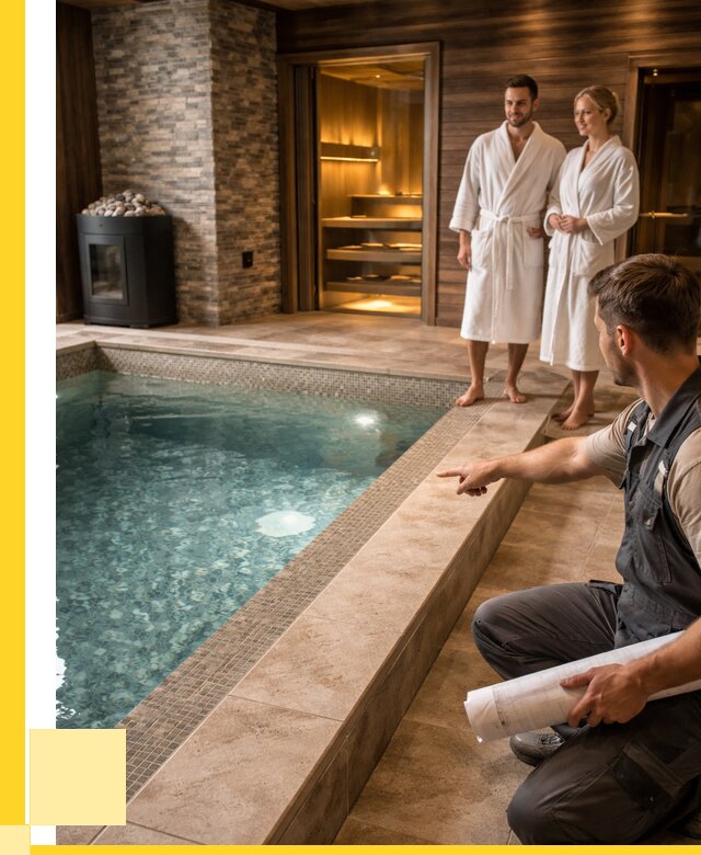 Проект бани с бассейном под ключ в Губахе от 67379 р. | ЭриданГбх