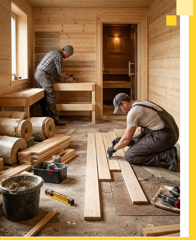 Индивидуальный проект бани с комнатой отдыха под ключ в Губахе