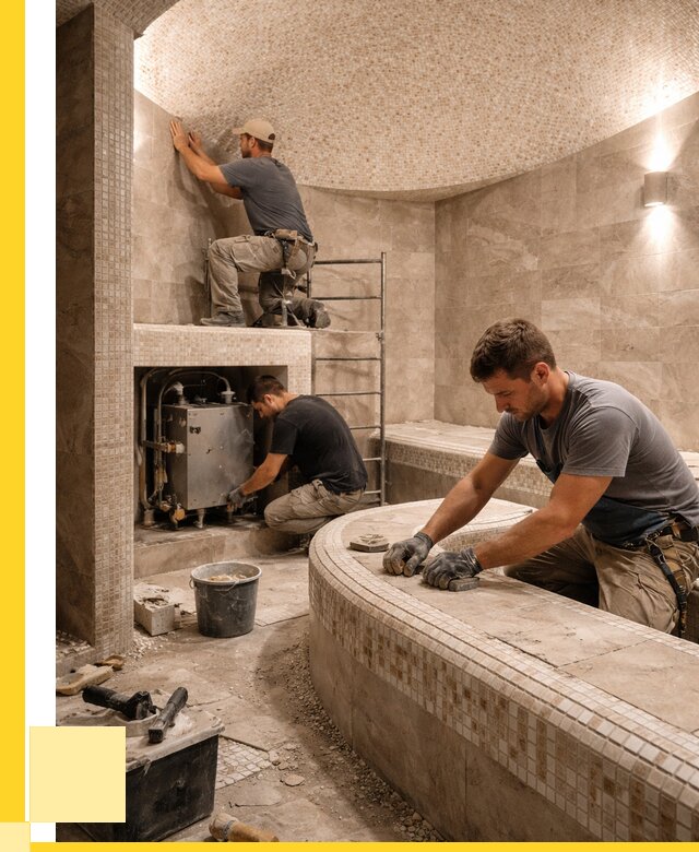 Монтаж хамамов под ключ в Губахе от 259150 р. ЭриданГбх