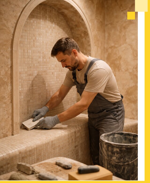 Профессиональная отделка хамамов с мозаикой под ключ в Губахе