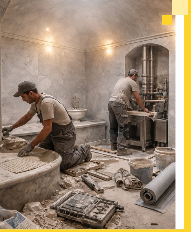 Строительство турецких бань хаммам под ключ в Губахе