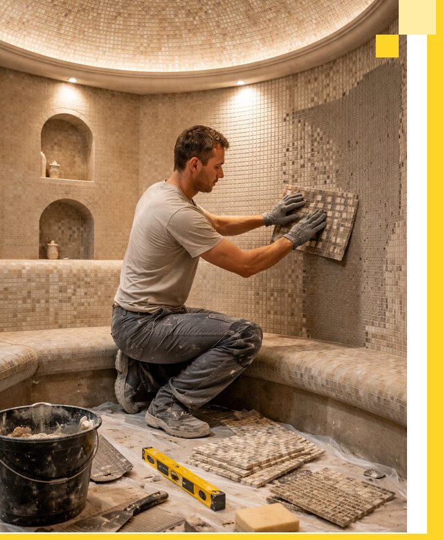 Устройство и монтаж домашнего хамама под ключ в Губахе