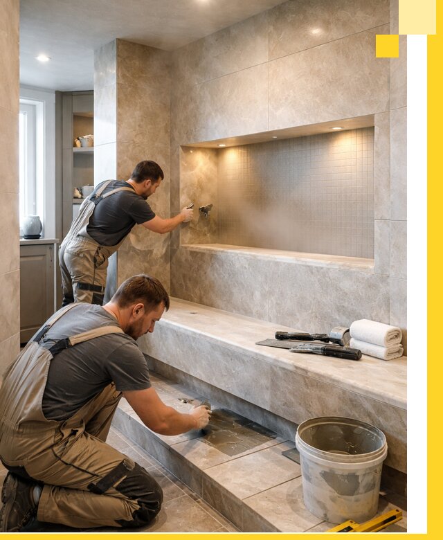 Профессиональное строительство хамама в квартире в Губахе