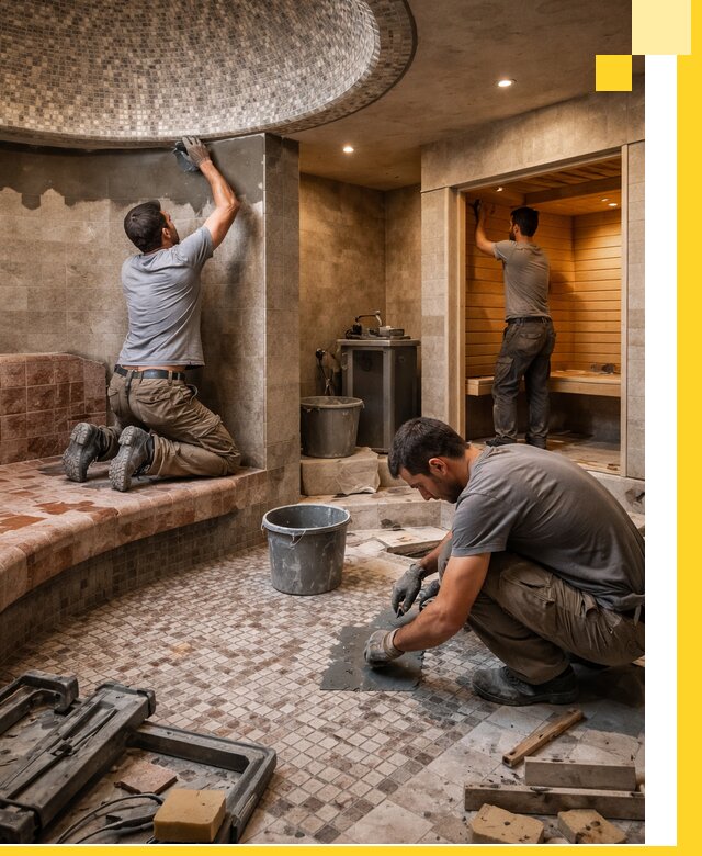 Проект и строительство хамама бани и сауны под ключ в Губахе