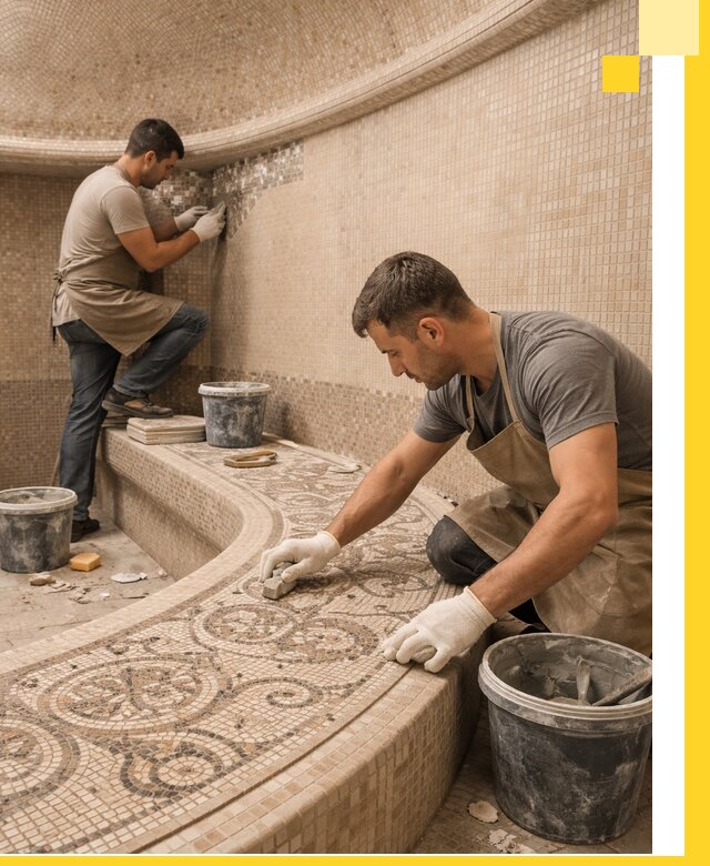 Плитка для хамама в Губахе, укладка, подбор и поставка