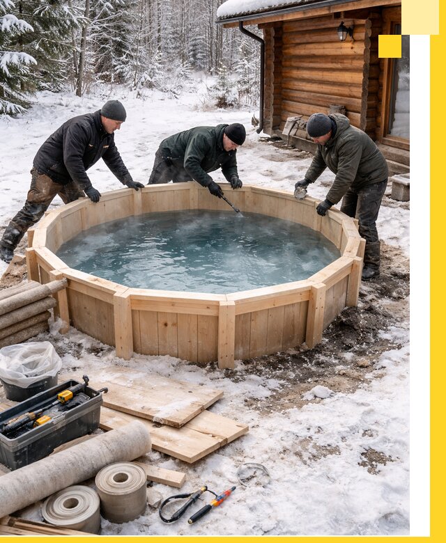 Изготовление и установка ледяных купелей под ключ в Губахе