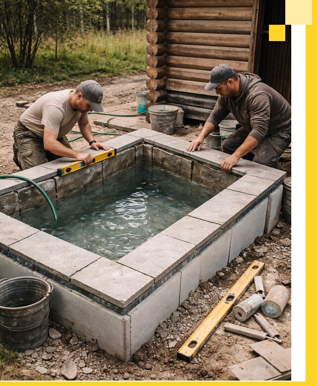 Изготовление и установка холодных купелей под ключ в Губахе